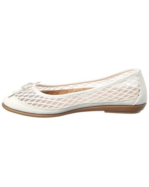 Aerosoles White Bria Mesh Leather Flat