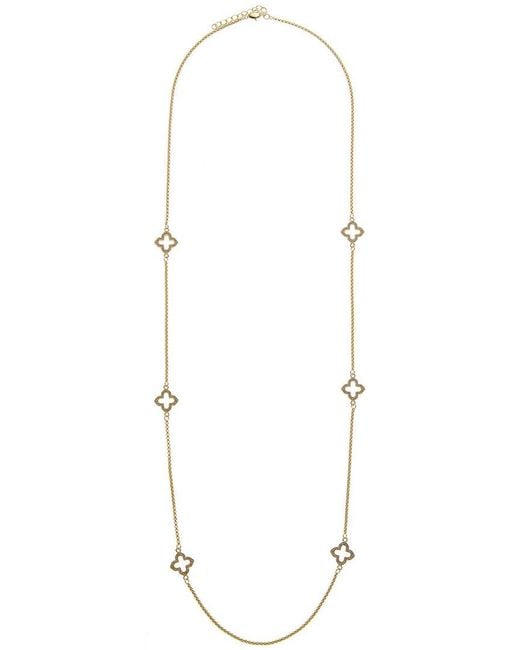 Juvell Metallic Plated Cz Clover Link Necklace