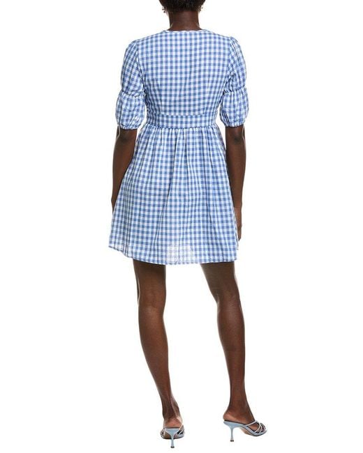 IPPONELLI Blue Gingham Mini Dress