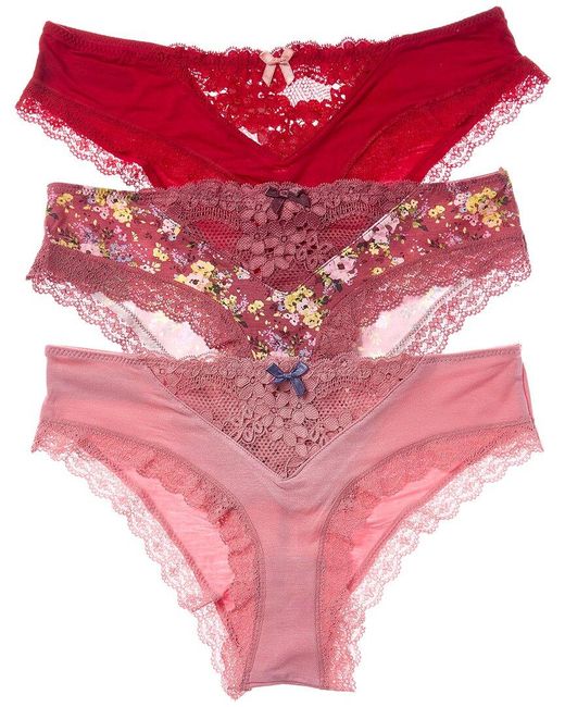 Honeydew Intimates Red Set Of 3 Willow Hipster