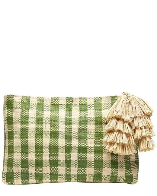 Mar Y Sol Metallic Hazel Raffia Clutch