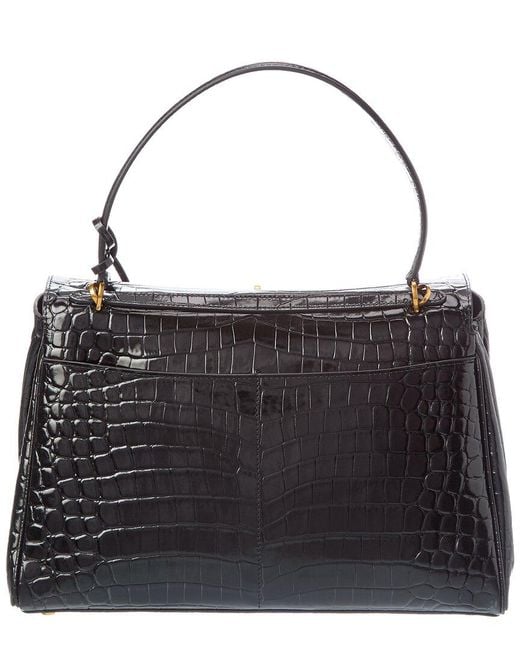 Tiffany & Fred Paris Black Large Smooth Leather Tote