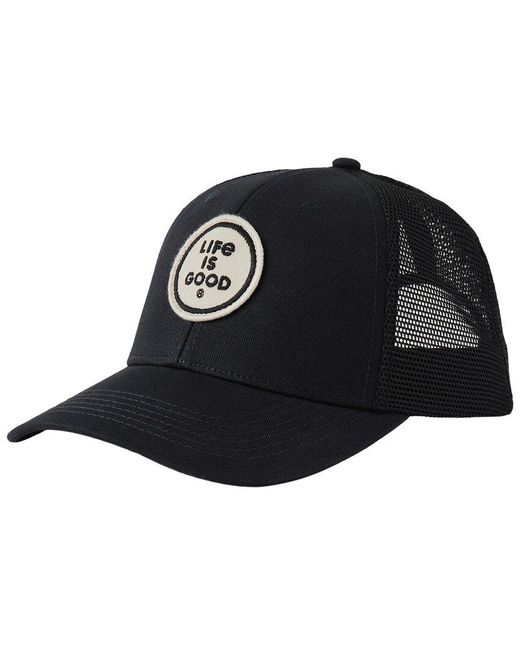 Life Is Good. Black Clean Trucker Hat