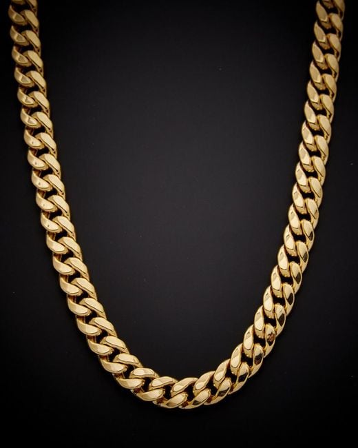 Italian Gold Black 14k Cuban Link 30in Necklace