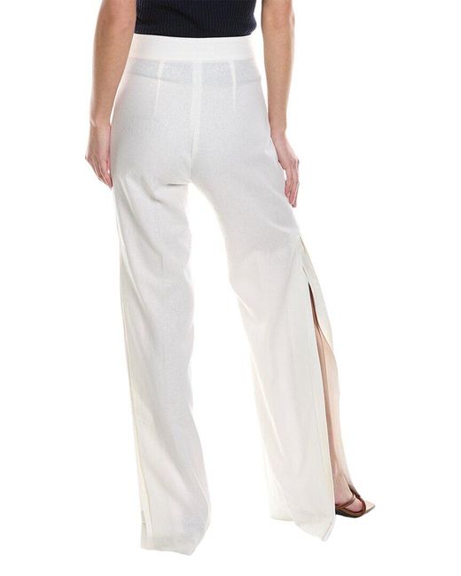 Just BEE Queen White Edie Linen-blend Pant