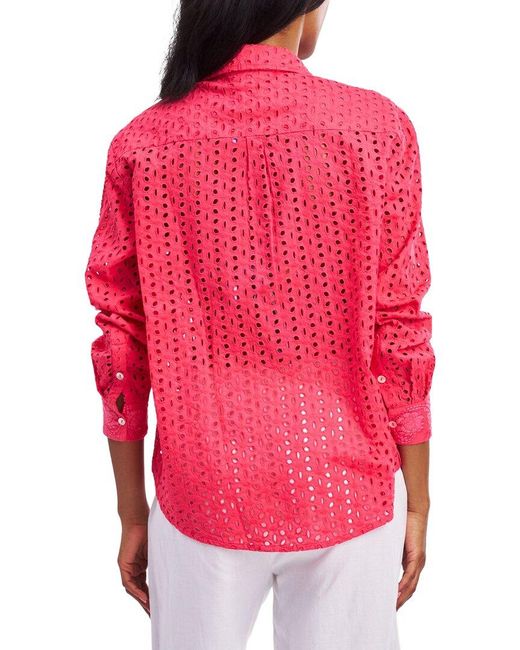 Roberta Roller Rabbit Red Malina Eyelet Boyfriend Shirt