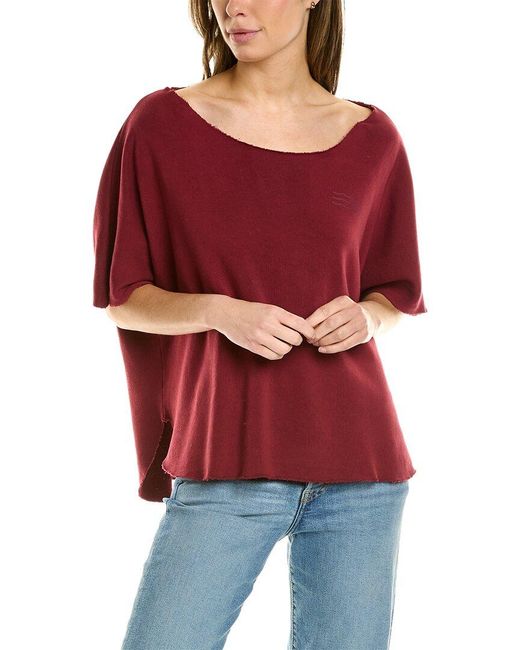 Sol Angeles Red Slouch Pullover