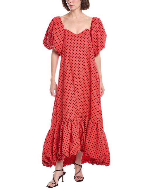 Caroline Constas Red Lucia High-Low Bubble Hem Dress