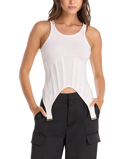 The Noli Shop White Kiara Garter Tank
