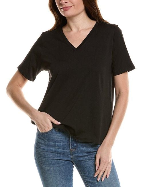 Eileen Fisher Black V Neck T Shirt