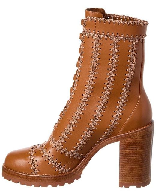 Alexandre Birman Brown Regina Block 90 Leather Combat Boot