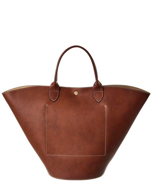 Longchamp Brown Épure Extra Large Leather Short Handle Tote