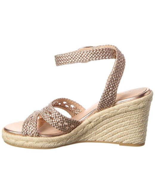 Stuart Weitzman Metallic Briar Leather Espadrille Wedge