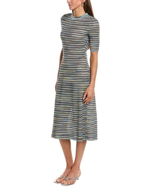 Missoni Blue Wool-Blend Midi Dress