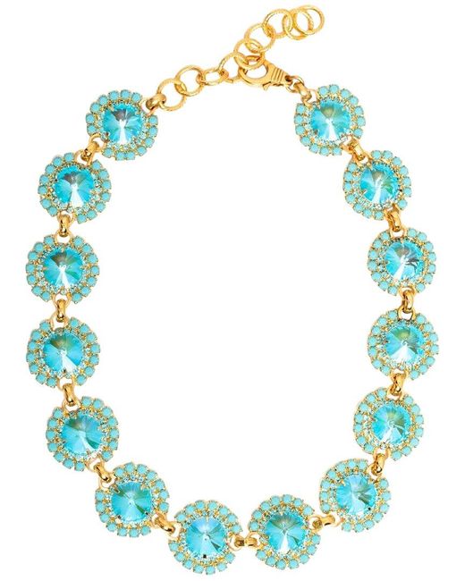 Elizabeth Cole Blue 24k Plated Stackable Necklace