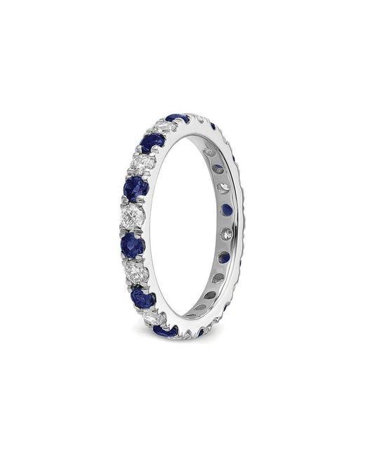 Lab Grown Gemstones Blue 14K 1.75 Ct. Tw. Lab-Grown Diamond & Lab-Grown Sapphire Eternity Ring