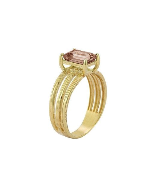 Reiss Metallic 14k 1.00 Ct. Tw. Smokey Topaz Cocktail Ring