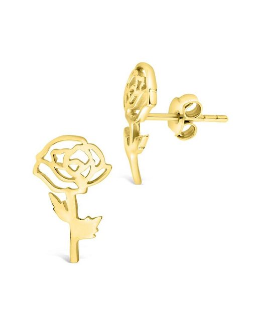 Sterling Forever Metallic 14k Over Silver Birth Flower August Poppy Studs