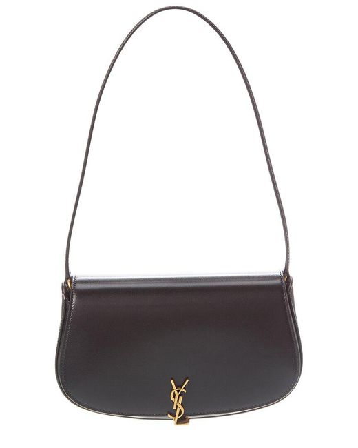 Saint Laurent Gray Voltaire Box Leather Shoulder Bag