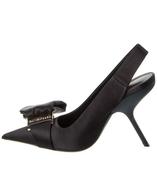 Ferragamo Black Erica Satin Slingback Pump