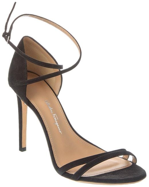 Ferragamo Metallic Ines Xs Suede Sandal