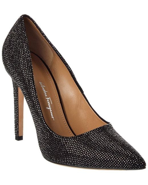 Ferragamo Black Ilary Suede Pump