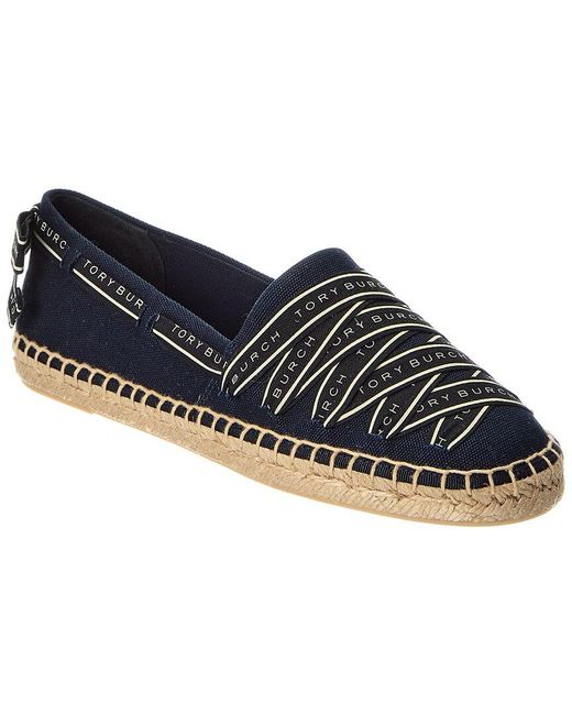 Tory Burch Blue Tory Ribbon Espadrille