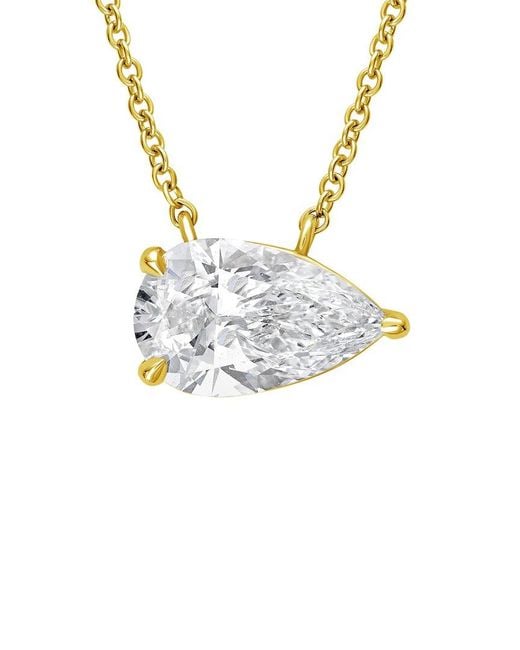 Diana M Metallic 14K 1.00 Ct. Tw. Lab-Grown Diamond Solitaire Pendant