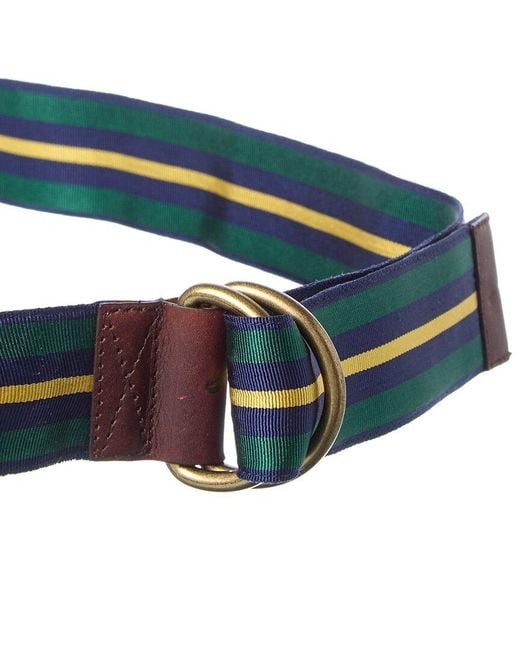 J.McLaughlin Green Ribbon Canvas Belt for men
