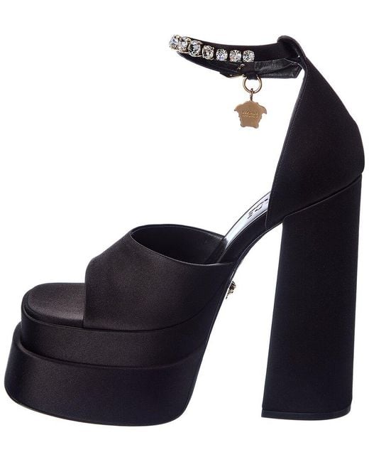 Versace Black Aevitas Silk Platform Pump