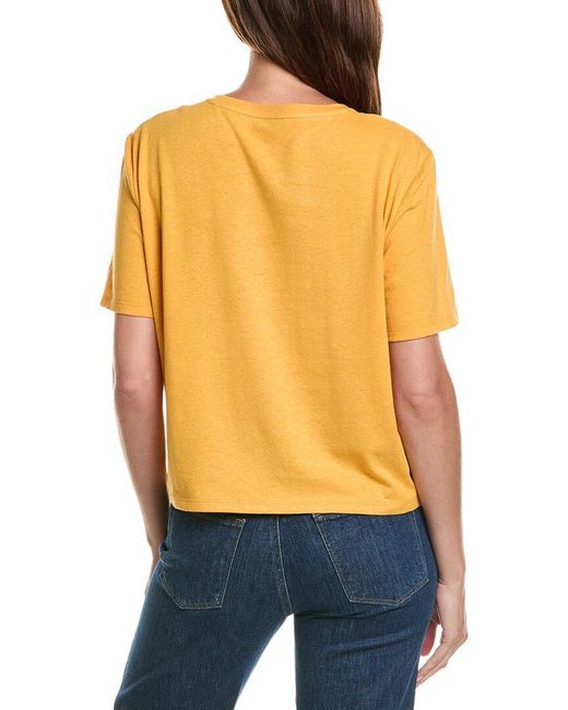 Lafayette 148 New York Orange Linen-Blend T-Shirt