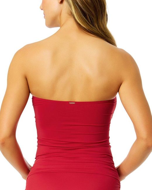 Anne Cole Red Twist Front Bandeau-Kini