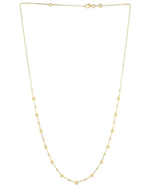 Italian Gold White 14K Beaded Necklace