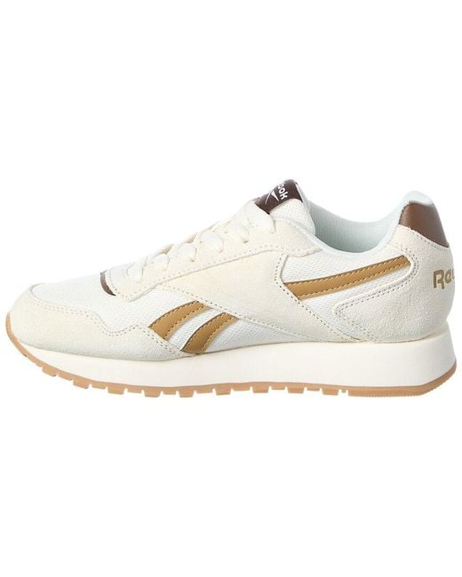 Reebok White Glide Mesh & Suede Sneaker