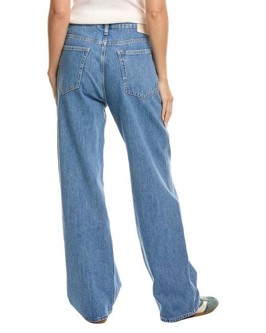 Rag & Bone Blue Logan Wide Medium Wash Jean