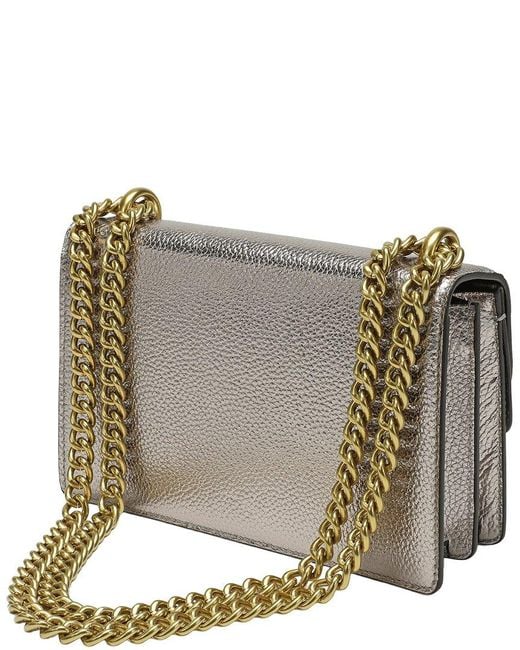 Tiffany & Fred Paris Gray Crystal Dragon Leather Crossbody