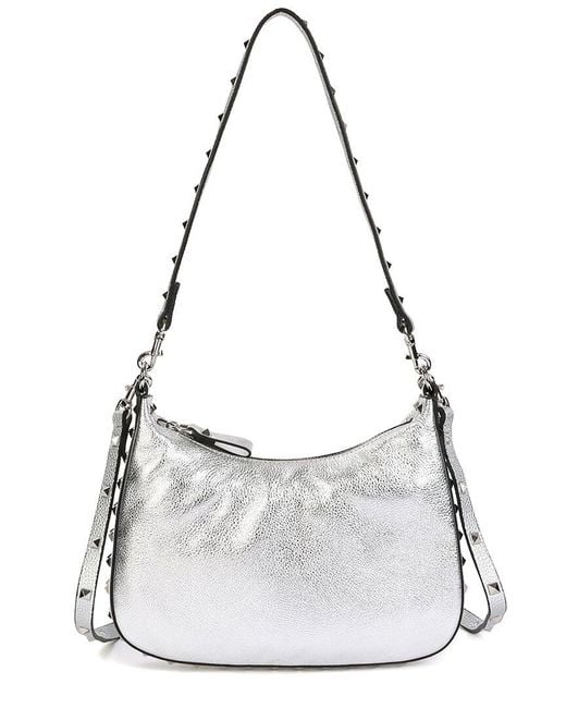 Tiffany & Fred Paris Metallic Top-grain Leather Studded Crossbody