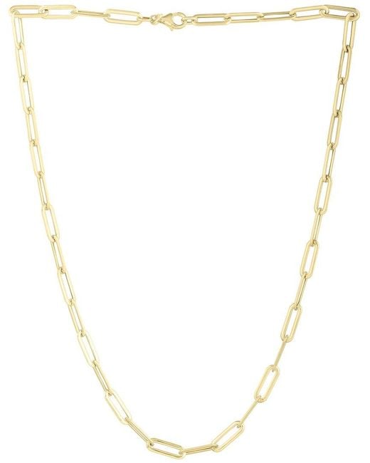 Italian Gold Natural 14K Paperclip Necklace
