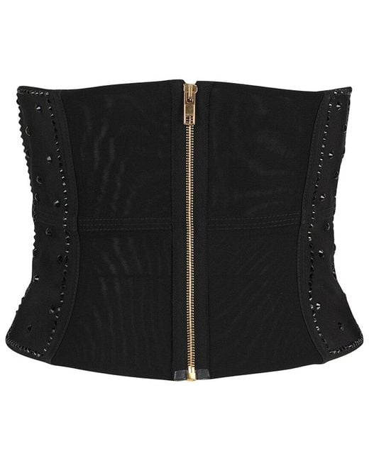 Gucci Black Sequin Embroidered Corset Top