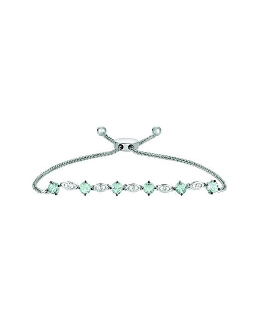 Le Vian Metallic Le Vian 14K 1.25 Ct. Tw. Diamond & Aquamarine Bracelet