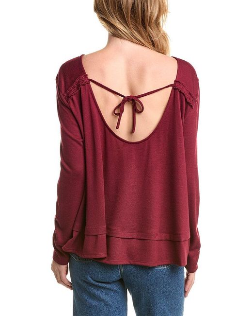1.STATE Red Tie Back Top