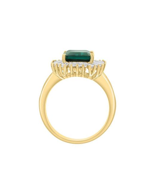 Effy Fine Jewelry Metallic 14K 4.17 Ct. Tw. Lab-Grown Diamond & Lab-Grown Emerald Ring