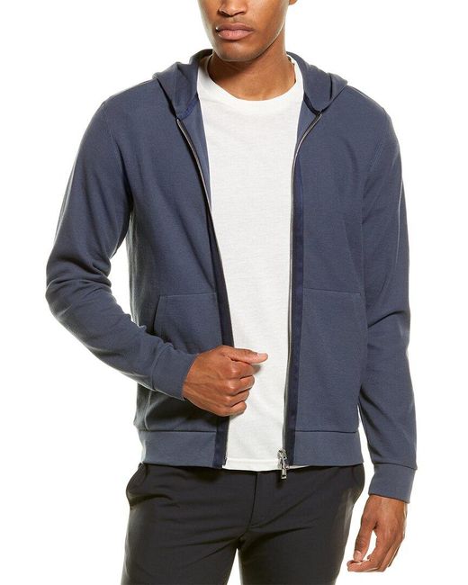Theory Layer Zip Hoodie in Grey (Gray) for Men | Lyst