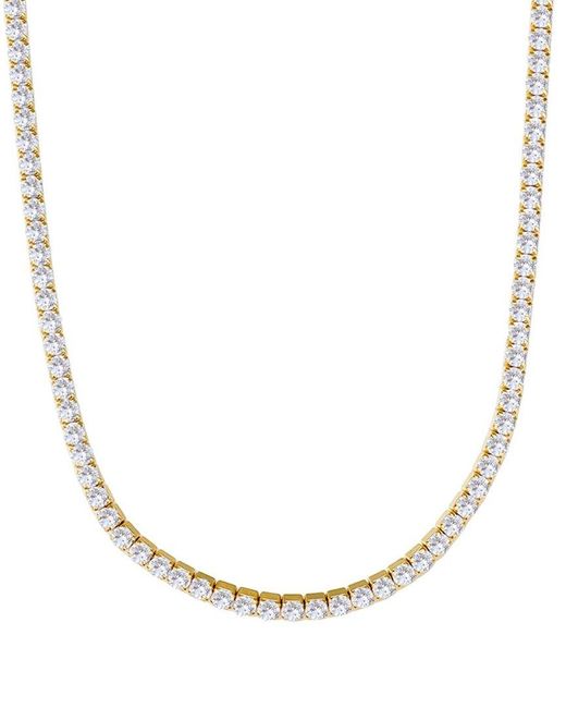 Adornia Natural 14K Plated Crystal 3Mm Tennis Chain Necklace