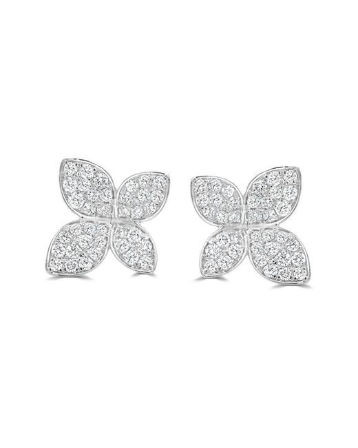 Sabrina Designs White 14K 1.30 Ct. Tw. Diamond Flower Earrings