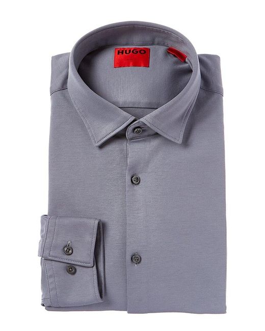 Boss Gray Slim Fit Dress Shirt for men