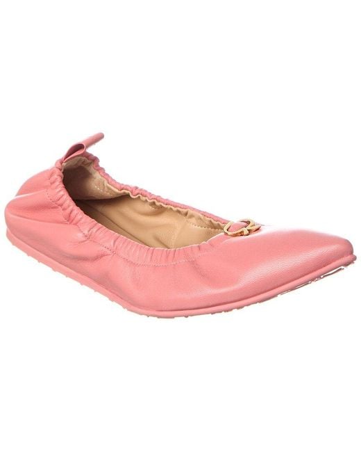 Gianvito Rossi Pink Alina Leather Flat