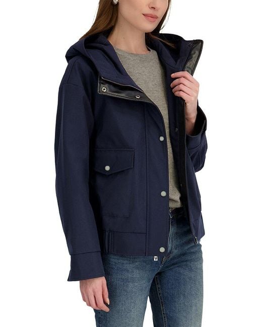 Tahari Blue Leone Bomber Jacket
