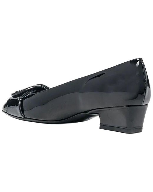 Ferragamo Blue Buckle Detail Leather Pump