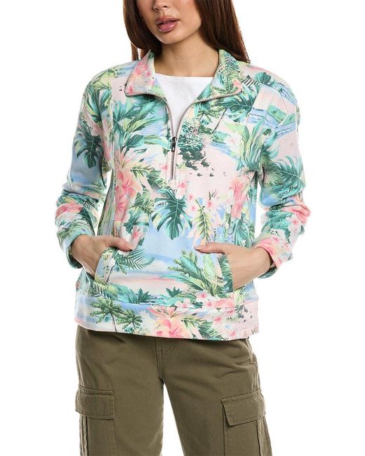 Tommy Bahama Green Marina Del Mar Ocean Vida 1/2-Zip Pullover